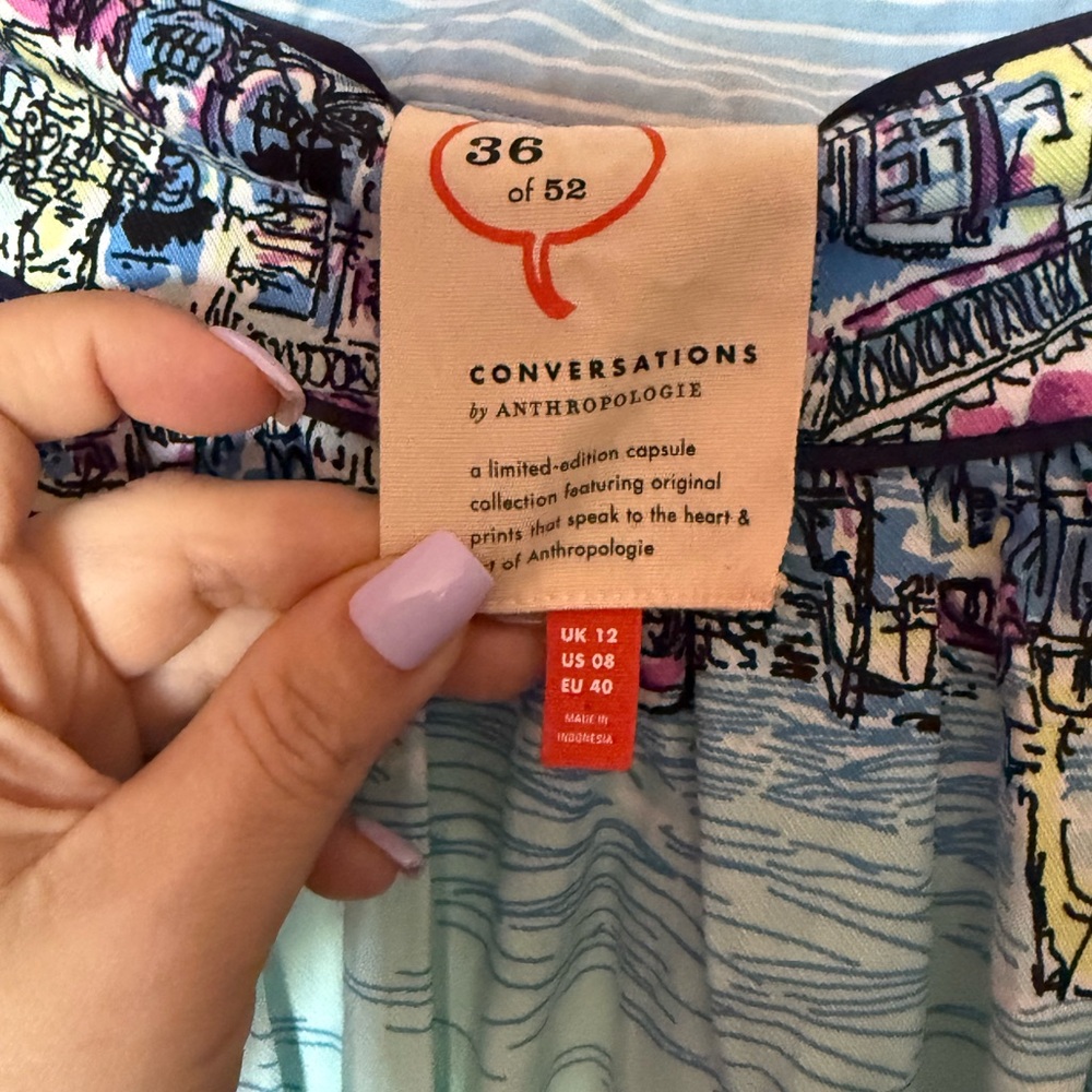 Anthropologie 52 Conversations Colloquial Venice Print Skirt - Picture 3 of 4